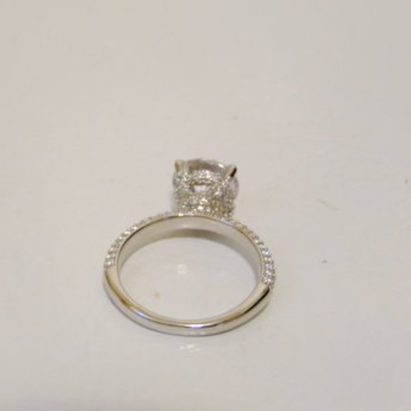 Diamonique 4.64ctw Sterling Silver Engagement Ring Size 11 - Picture 4 of 6